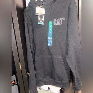 CAT Men's Black Hoodie Sweater